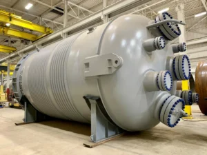 Fabricated half-pipe reactor
