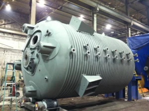 Fabricated half-pipe reactor in Cincinnati fabrication shop