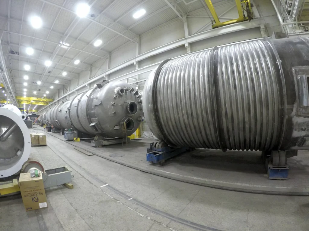 Duplex Stainless Steel halfpipe vessel in Cincinnati fabrication shop