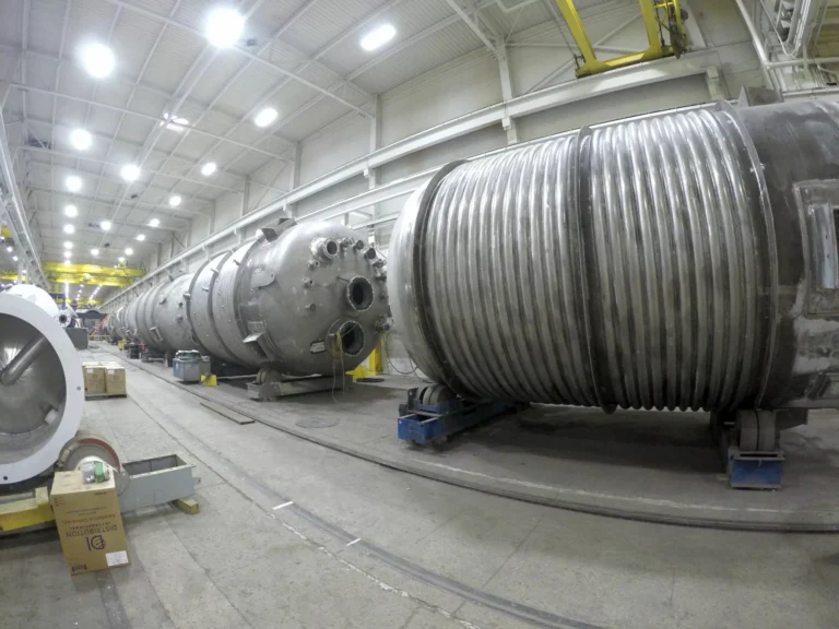 Duplex Stainless Steel halfpipe vessel in Cincinnati fabrication shop
